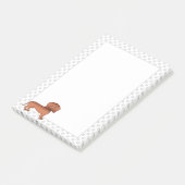 Dackel mit rotem, glattem Coat Niedlich Cartoon Do Post-it Klebezettel (angewinkelt)