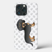 Dackel mit schwarzen und gelbeinten Fässeln Case-Mate iPhone Hülle (Rückseite)