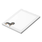 Dackel mit schwarzen und gelbeinten Fässeln Notizblock (Rotiert)