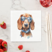 Dackel mit Sonnenbrille 5 Serviette (Beispiel)