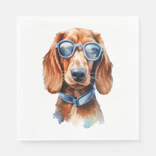 Dackel mit Sonnenbrille 5 Serviette (Vorderseite)