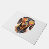 Dackel mit Sonnenbrille Fußmatte (Schrägansicht)