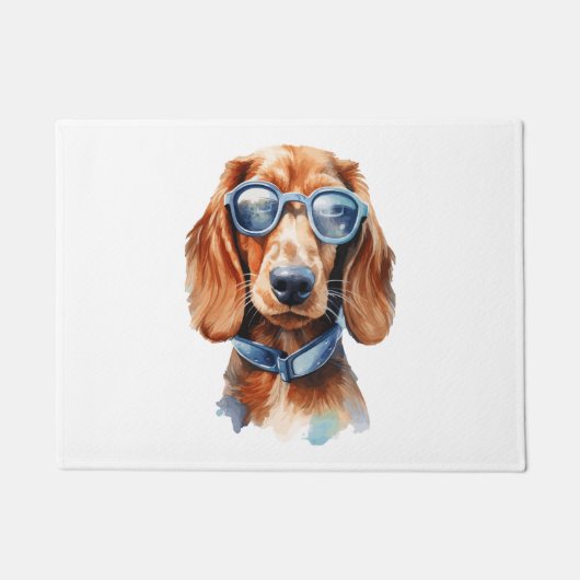 Dackel mit Sonnenbrille Fußmatte (Vorderseite)