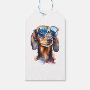 Dackel mit Sonnenbrille Geschenkanhänger