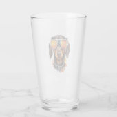 Dackel mit Sonnenbrille Glas (Rückseite)