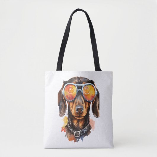 Dackel mit Sonnenbrille Tasche (Vorderseite)