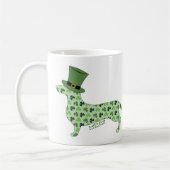 Dackel mit St. Patrick's Day Hat Kaffeetasse (Links)