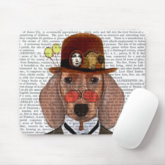 Dackel mit Steampunk Bowler Hat Mousepad (Mit Mouse)