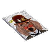Dackel mit Steampunk Bowler Hat Notizblock (Rechte Seite)