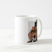 Dackel mit Top Hat und Goggles Kaffeetasse (VorderseiteRechts)