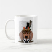 Dackel mit Top Hat und Goggles Kaffeetasse (Links)
