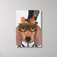 Dackel mit Top Hat und Goggles