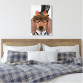 Dackel mit Top Hat und Goggles Leinwanddruck (Insitu (Schlafzimmer))