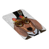 Dackel mit Top Hat und Goggles Magnet (Rechte Seite)