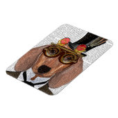 Dackel mit Top Hat und Goggles Magnet (Linke Seite)