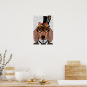 Dackel mit Top Hat und Goggles Poster (Küche)