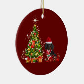 Dackel mit Weihnachten Keramik Ornament (Rechts)