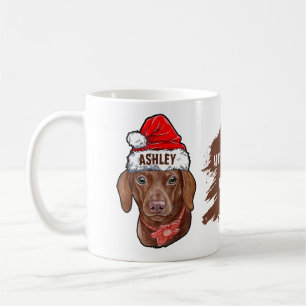 Dackel mit Weihnachts-Hunde-Tasse Kaffeetasse