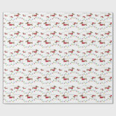 Dackel mit Weihnachtsbeleuchtungspapier Geschenkpapier (Flach)