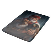 Dackel mit Weihnachtsfeiertag Badematte (Schrägansicht)