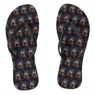 Dackel mit Weihnachtsfeiertag Badesandalen