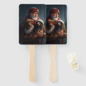 Dackel mit Weihnachtsfeiertag Fächer (Vorne und Hinten)