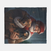 Dackel mit Weihnachtsfeiertag Fleecedecke (Vorderseite (Horizontal))