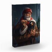 Dackel mit Weihnachtsfeiertag Fotoblock (Links)