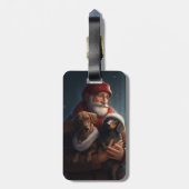 Dackel mit Weihnachtsfeiertag Gepäckanhänger (Rückseite vertikal)