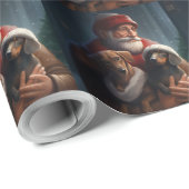 Dackel mit Weihnachtsfeiertag Geschenkpapier (Rolleneckpunkt)