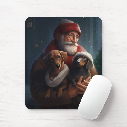 Dackel mit Weihnachtsfeiertag Mousepad (Mit Mouse)