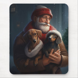 Dackel mit Weihnachtsfeiertag Mousepad