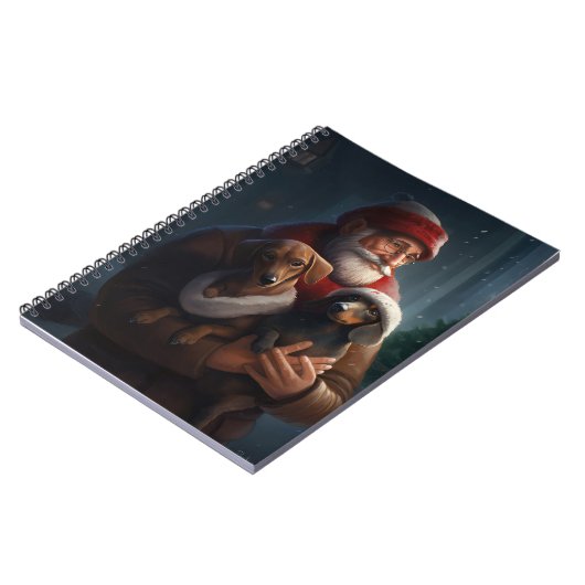 Dackel mit Weihnachtsfeiertag Notizblock (Linke Seite)