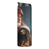Dackel mit Weihnachtsfeiertag Thermosbecher (Nach rechts gedreht)