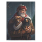 Dackel mit Weihnachtsfeiertag Tischdecke (Vorderseite)