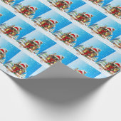 Dackel mit Weihnachtsgeschenke Geschenkpapier (Ecke)