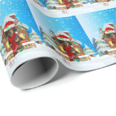 Dackel mit Weihnachtsgeschenke Geschenkpapier (Rolleneckpunkt)