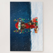 Dackel mit Weihnachtsgeschenke Puzzle (Vertikal)