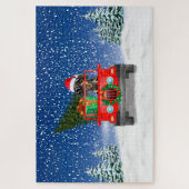 Dackel mit Weihnachtsgeschenke Puzzle (Vertikal)