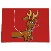 Dackel mit Weihnachtsmann Große Geschenktüte (Vorderseite)