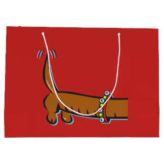 Dackel mit Weihnachtsmann Große Geschenktüte