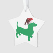 Dackel mit Weihnachtsmannmütze Ornament (Vorderseite)