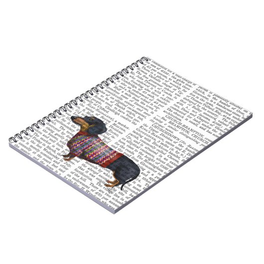 Dackel mit Wollpulli Notizblock (Linke Seite)