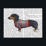 Dackel mit Wollpulli Postkarte<br><div class="desc">Haustiere</div>