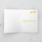 Dackel mit Wursthundballon Geburtstagskarte Karte (Innenseite)