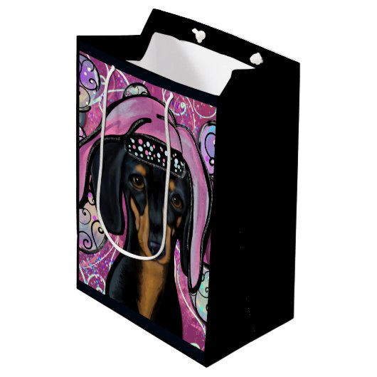 DACKEL MITTLERE GESCHENKTÜTE (Vorderseite Schrägansicht)