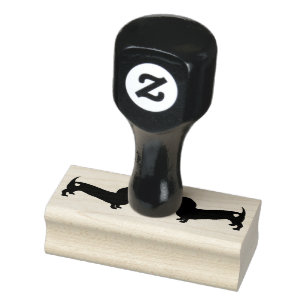 Dackel Monogramm Herz Gummistempel