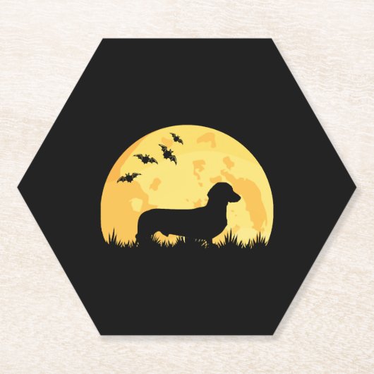 Dackel Moon Halloween Dackel Liebhaber Untersetzer (Vorderseite)