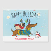 Dackel, Mops und Vogelmagnetkarte Magnetkarte (Vorderseite)