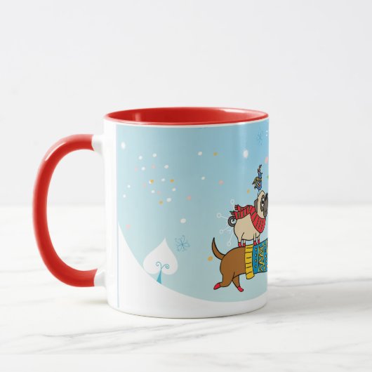 Dackel, Mops & Urlaub Tasse (Links)